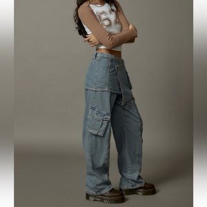 BDG Layered Skirt Jeans. Size on tag is XS.
